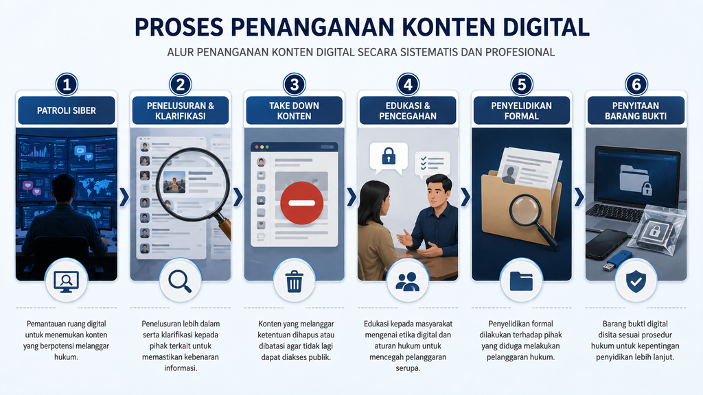 Polda Metro Jaya Take Down 30 Konten Provokatif Terkait Demo 7 Tahapan penanganan konten provokatif oleh aparat