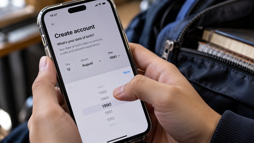 6 Bulan PP Tunas, TikTok Nonaktifkan 9 Juta Akun Anak Bawah 16 Tahun 10 Jari seorang remaja memilih tahun lahir palsu pada menu pendaftaran aplikasi untuk menghindari sistem verifikasi usia platform.